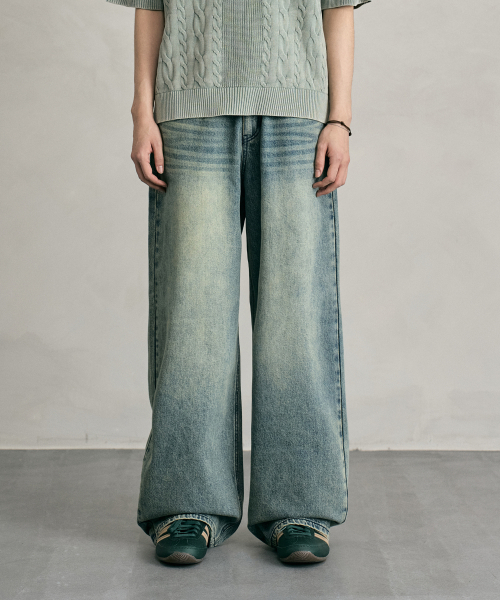 DECET（デケト）の「Tin Washed Wide Jeans DCPT059RustGreen（デニムパンツ・レディース・その他・26/34/28/32）」の3枚目の写真