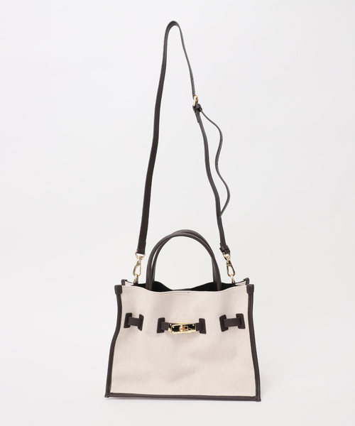 Spick & Span（スピックアンドスパン）の「VIOLAd’ORO / ヴィオラドーロ 別注キャンバス*レザートートバッグM*（トートバッグ・レディース・アイボリー・FREE）」の8枚目の写真