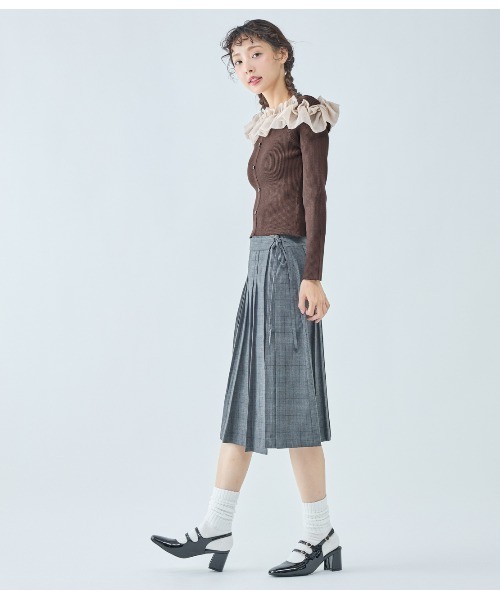 PEACH JOHN（ピーチジョン）の「フリルコンビニット（ニット/セーター・レディース・ブラウン/ネイビー/ベージュ・ONE SIZE）」の6枚目の写真