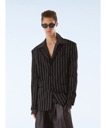 THE BALLON（ザバロン）の「STRIPE 3 BUTTON JAKCET-BLACK（テーラードジャケット）」