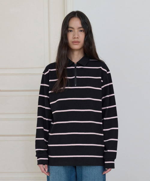 Majournee(マジョネ)の「ボーダーシャツ_ブラック(ポロシャツ・レディース・その他・SMALL/MEDIUM)」の1枚目の写真