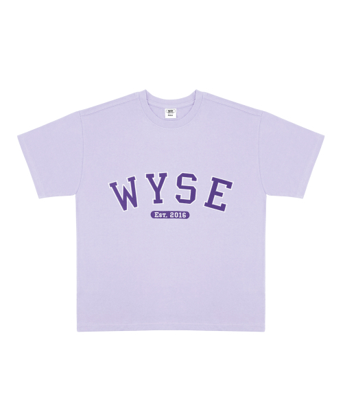 WYSE(ワイズ)の「ベーシックカレッジロゴTシャツ(ライトパープル)(Tシャツ/カットソー・レディース・その他・LARGE/MEDIUM)」の1枚目の写真