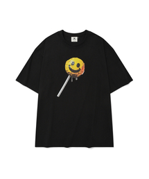 CRUMPLED SMILE CANDY T-SHIRT(BLACK)