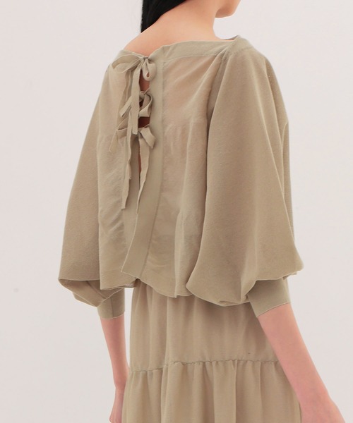 DRESSLAVE（ドレスレイブ）の「back ribbon 2way cardigan(バックリボン2wayカーディガン)（カーディガン/ボレロ・レディース・ネイビー・38）」の2枚目の写真