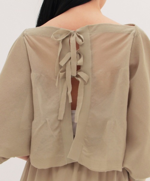 DRESSLAVE（ドレスレイブ）の「back ribbon 2way cardigan(バックリボン2wayカーディガン)（カーディガン/ボレロ・レディース・ネイビー・38）」の6枚目の写真