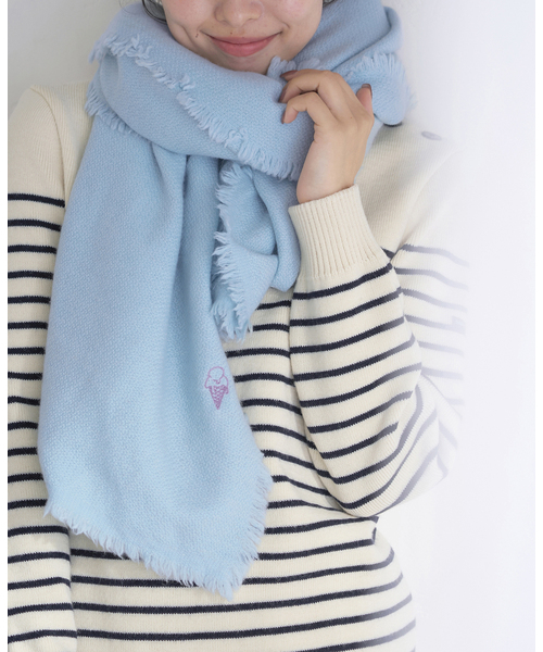 IENA（イエナ）の「NIMNIMDUAI/ニムニムデュアイ PASHMINA EMNROIDERY STOLE ストール 276（ストール/ショール・レディース・ピンク系その他/サックスブルー/アイボリー/ピンク/ライトグリーン・FREE）」の3枚目の写真