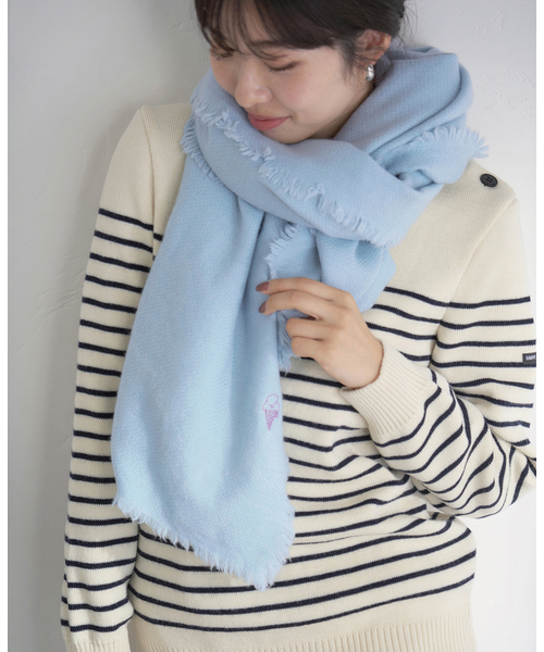 IENA（イエナ）の「NIMNIMDUAI/ニムニムデュアイ PASHMINA EMNROIDERY STOLE ストール 276（ストール/ショール・レディース・ピンク系その他/サックスブルー/アイボリー/ピンク/ライトグリーン・FREE）」の11枚目の写真