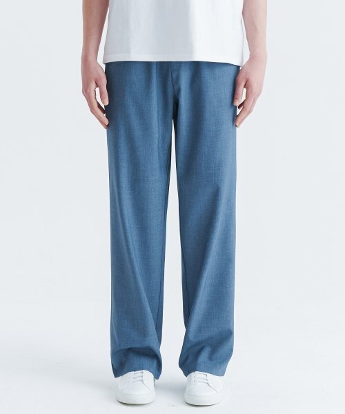 WHOLOVESART(フーラブズアート)の「Unisex Semi Wide Banding Slacks - Smoke Blue(スラックス・レディース・その他・SMALL/MEDIUM/LARGE/X-LARGE/XX-LARGE)」の1枚目の写真