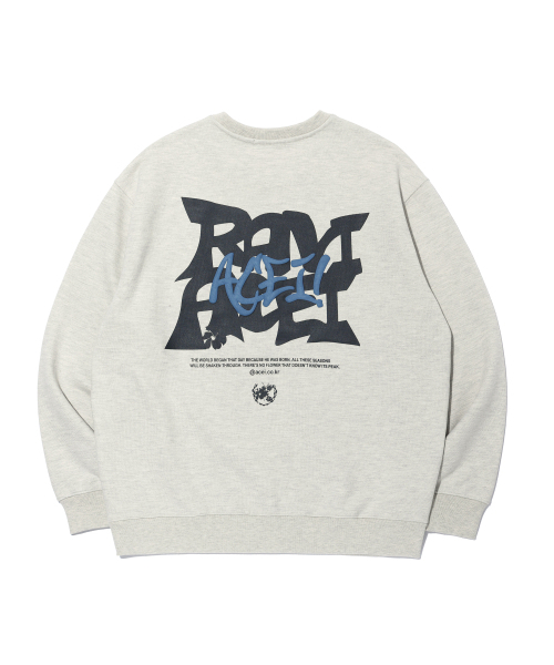 ACEI(アセイ)の「ラビバックアートワークスウェットシャツ オートミール(UNI)(スウェット・メンズ・オートミール・SMALL/MEDIUM/LARGE)」の1枚目の写真