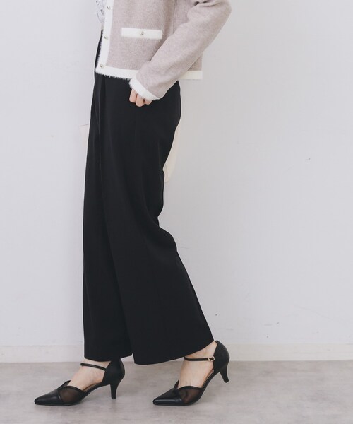 index（インデックス）の「裏起毛ストレッチワイドパンツ【洗濯機OK/イージーアイロン】（その他パンツ・レディース・ブラック/ブラウン系その他/ライトグレー・36/38/40/42）」の8枚目の写真