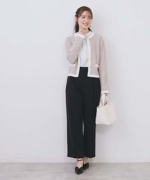 index（インデックス）の「裏起毛ストレッチワイドパンツ【洗濯機OK/イージーアイロン】（その他パンツ・レディース・ブラック/ブラウン系その他/ライトグレー・36/38/40/42）」の10枚目の写真