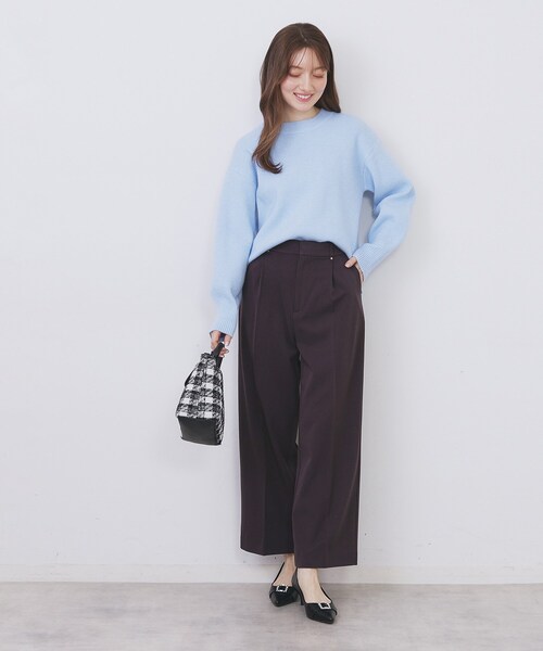 index（インデックス）の「裏起毛ストレッチワイドパンツ【洗濯機OK/イージーアイロン】（その他パンツ・レディース・ブラック/ブラウン系その他/ライトグレー・36/38/40/42）」の13枚目の写真