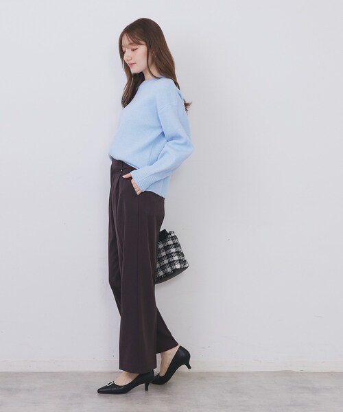 index（インデックス）の「裏起毛ストレッチワイドパンツ【洗濯機OK/イージーアイロン】（その他パンツ・レディース・ブラック/ブラウン系その他/ライトグレー・36/38/40/42）」の14枚目の写真