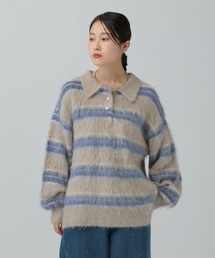 LEPSIM | 5ゲージシャギーボーダーポロ　640305(ニット/セーター)