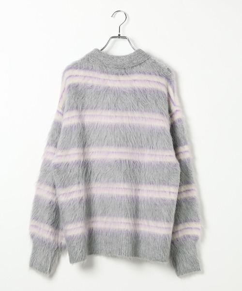 LEPSIM(レプシィム)の「5ゲージシャギーボーダーポロ 640305(ニット/セーター・レディース・ブラック系その他/グレー系その他/ベージュ系その他・FREE)」の4枚目の写真