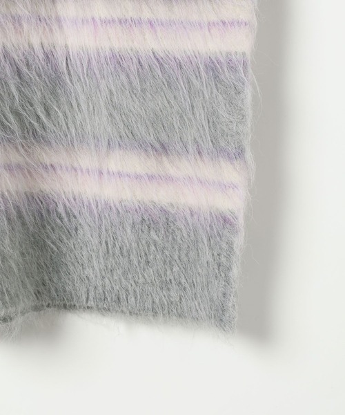 LEPSIM(レプシィム)の「5ゲージシャギーボーダーポロ 640305(ニット/セーター・レディース・ブラック系その他/グレー系その他/ベージュ系その他・FREE)」の8枚目の写真