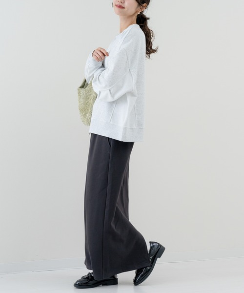 refinedworks(リファインドワークス)の「【refinedworks】大人が着られる 裏毛 ロゴ スウェット(スウェット・レディース・ピンク/ブルー/オートミール・FREE)」の6枚目の写真