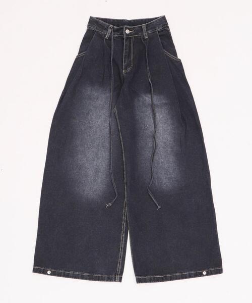 dispark（ディスパーク）の「DISPARK/【26年春夏新作】ドローコードブラストデニム（デニムパンツ・レディース・ダークインディゴブルー/ブラック・MEDIUM/SMALL）」の11枚目の写真