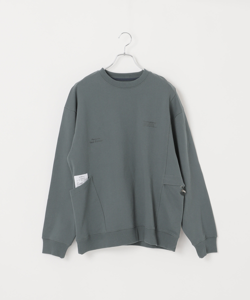 B.C STOCK(ベーセーストック)の「《追加2》【OLIVEDRAB/オリーブドラブ】キャリーポケット スウェット(スウェット・メンズ・スミクロ/グレー系その他/ホワイト/アーミー・MEDIUM/LARGE)」の4枚目の写真