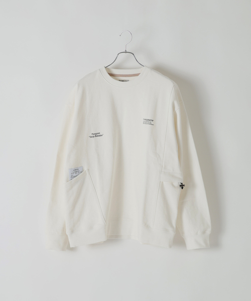 B.C STOCK(ベーセーストック)の「《追加2》【OLIVEDRAB/オリーブドラブ】キャリーポケット スウェット(スウェット・メンズ・スミクロ/グレー系その他/ホワイト/アーミー・MEDIUM/LARGE)」の2枚目の写真