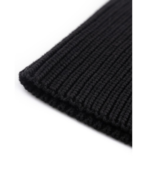 SUPPLIER（サプライヤー）の「ビーニー｜Cross Leather Patch Balaclava beanie｜SUPPLIER（ニットキャップ/ビーニー・メンズ・ブラック・FREE）」の7枚目の写真