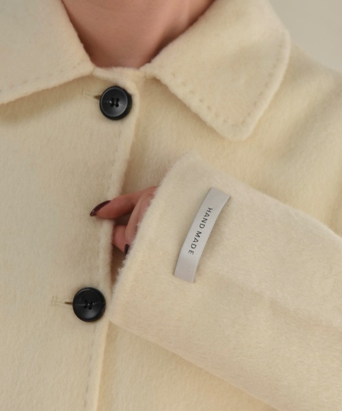 I_am（アイアム）の「handmade stitch accent short coat / ハンドメイドステッチアクセントショートコート（その他アウター・レディース・クリーム/ライトブラウン/オートミール・FREE）」の6枚目の写真