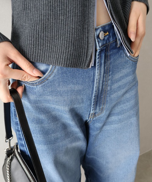 SpRay(スプレイ)の「カーブデニムパンツ(デニムパンツ・レディース・インディゴブルー/ブルー/サックスブルー/ブラック・FREE)」の12枚目の写真