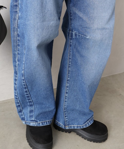 SpRay(スプレイ)の「カーブデニムパンツ(デニムパンツ・レディース・インディゴブルー/ブルー/サックスブルー/ブラック・FREE)」の13枚目の写真