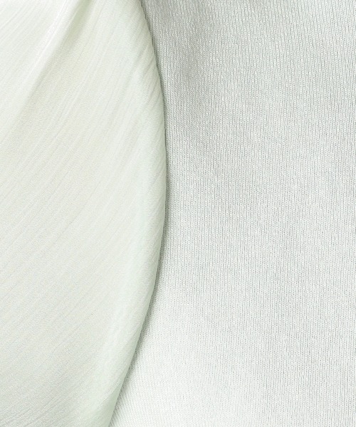 GALLORIA（ギャローリア）の「【洗濯機で洗える】袖異素材ニット（ニット/セーター・レディース・ライトグリーン/ブラック・L/LL/M/S）」の10枚目の写真