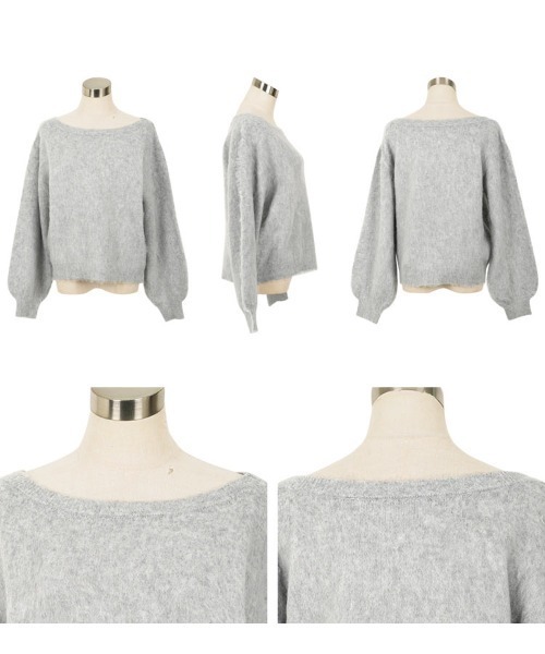 KOBE LETTUCE（コウベレタス）の「オフショルダーシャギーニットトップス（ニット/セーター・レディース・グレー/オフホワイト/ピンク・M）」の9枚目の写真