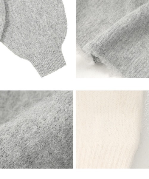 KOBE LETTUCE（コウベレタス）の「オフショルダーシャギーニットトップス（ニット/セーター・レディース・グレー/オフホワイト/ピンク・M）」の10枚目の写真