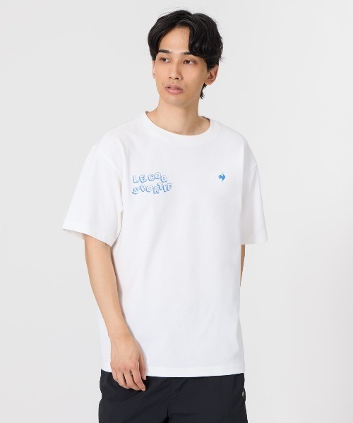 le coq sportif(ルコックスポルティフ)の「接触冷感グラフィック半袖Tシャツ(Tシャツ/カットソー・メンズ・グリーン/ネイビー/ホワイト・M/XXL/XL/L/S)」の1枚目の写真