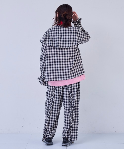 MARKEY'S（マーキーズ）の「ギンガムビッグカラーブラウス/おとな（シャツ/ブラウス・レディース・オレンジ/ブラック/レッド/ブルー・160cm）」の15枚目の写真