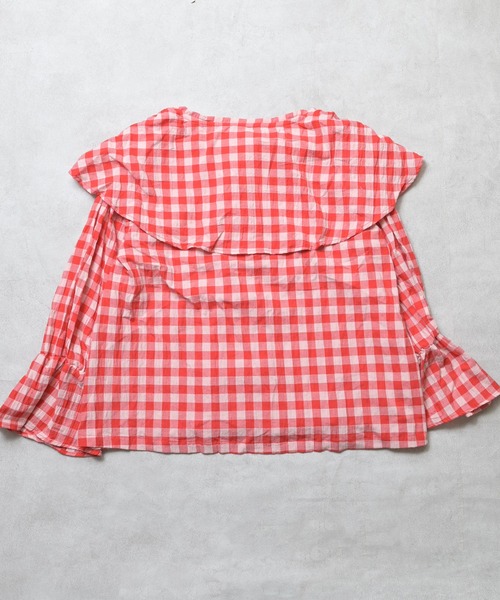MARKEY'S（マーキーズ）の「ギンガムビッグカラーブラウス/おとな（シャツ/ブラウス・レディース・オレンジ/ブラック/レッド/ブルー・160cm）」の22枚目の写真