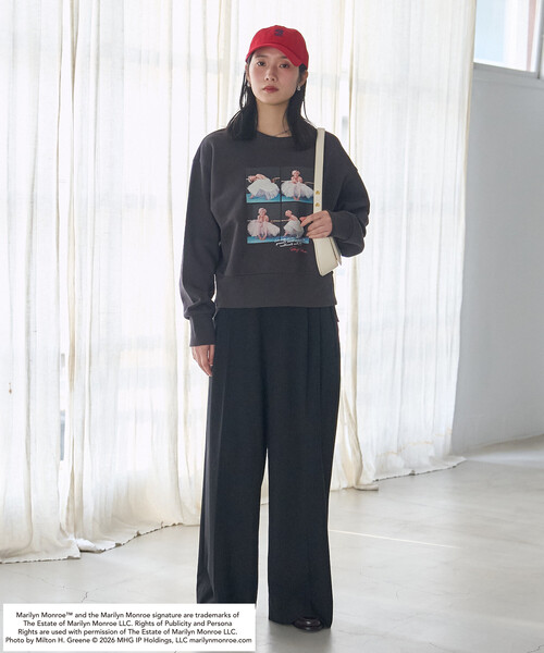 FREAK'S STORE（フリークスストア）の「マリリン・モンロー BURST SHOT SWEAT SHIRT/バースト ショット スウェット（スウェット・レディース・ライトグレー/オフホワイト/チャコール・ﾌﾘ-）」の4枚目の写真