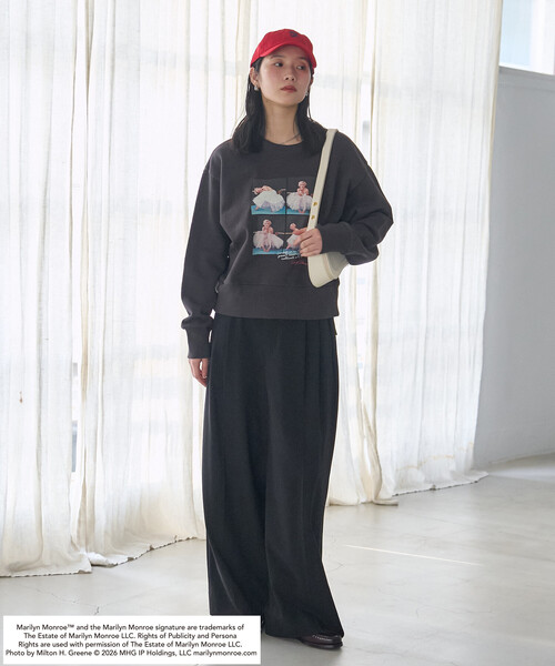 FREAK'S STORE（フリークスストア）の「マリリン・モンロー BURST SHOT SWEAT SHIRT/バースト ショット スウェット（スウェット・レディース・ライトグレー/オフホワイト/チャコール・ﾌﾘ-）」の5枚目の写真