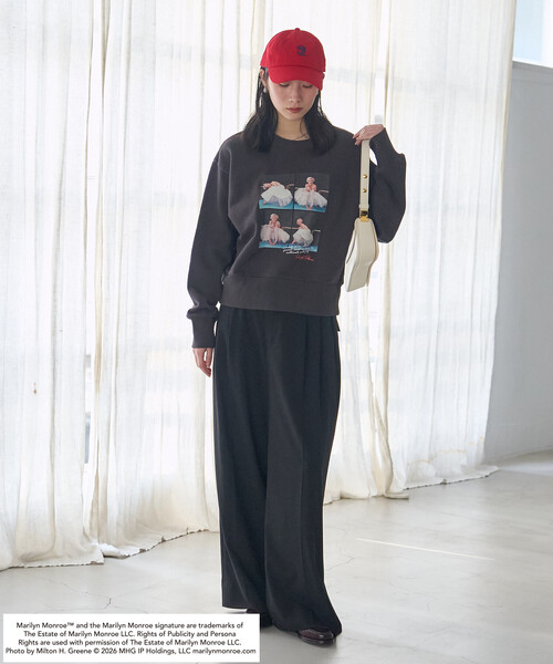 FREAK'S STORE（フリークスストア）の「マリリン・モンロー BURST SHOT SWEAT SHIRT/バースト ショット スウェット（スウェット・レディース・ライトグレー/オフホワイト/チャコール・ﾌﾘ-）」の6枚目の写真