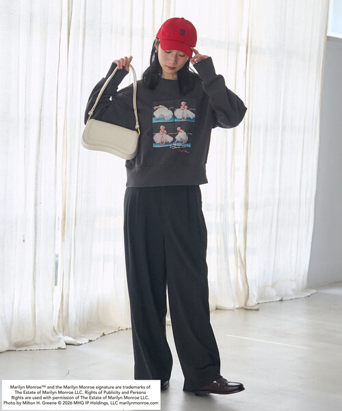 FREAK'S STORE（フリークスストア）の「マリリン・モンロー BURST SHOT SWEAT SHIRT/バースト ショット スウェット（スウェット・レディース・ライトグレー/オフホワイト/チャコール・ﾌﾘ-）」の7枚目の写真