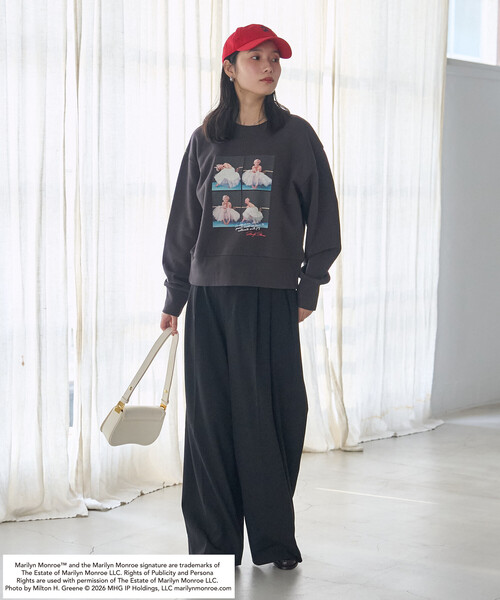 FREAK'S STORE（フリークスストア）の「マリリン・モンロー BURST SHOT SWEAT SHIRT/バースト ショット スウェット（スウェット・レディース・ライトグレー/オフホワイト/チャコール・ﾌﾘ-）」の8枚目の写真