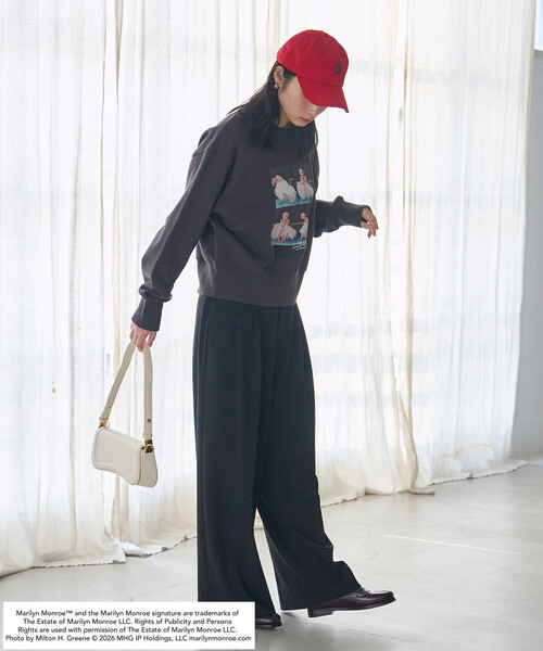 FREAK'S STORE（フリークスストア）の「マリリン・モンロー BURST SHOT SWEAT SHIRT/バースト ショット スウェット（スウェット・レディース・ライトグレー/オフホワイト/チャコール・ﾌﾘ-）」の9枚目の写真