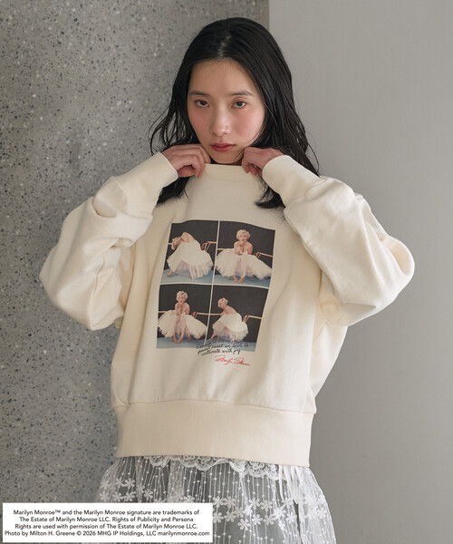 FREAK'S STORE（フリークスストア）の「マリリン・モンロー BURST SHOT SWEAT SHIRT/バースト ショット スウェット（スウェット・レディース・ライトグレー/オフホワイト/チャコール・ﾌﾘ-）」の20枚目の写真