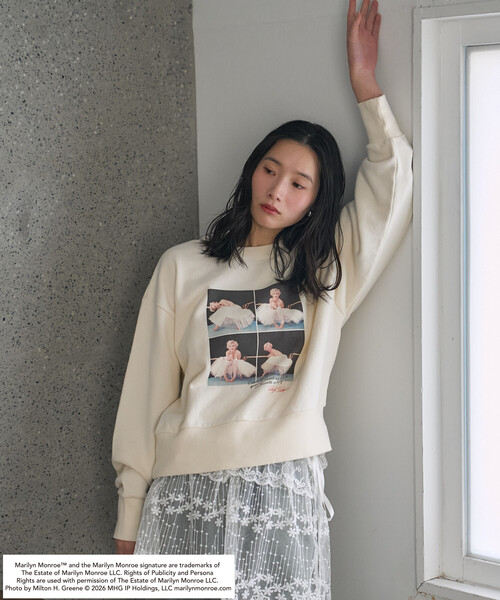FREAK'S STORE（フリークスストア）の「マリリン・モンロー BURST SHOT SWEAT SHIRT/バースト ショット スウェット（スウェット・レディース・ライトグレー/オフホワイト/チャコール・ﾌﾘ-）」の21枚目の写真