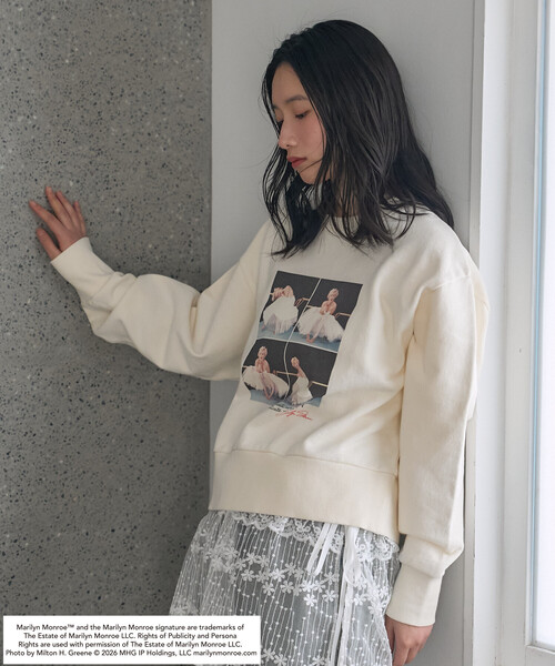 FREAK'S STORE（フリークスストア）の「マリリン・モンロー BURST SHOT SWEAT SHIRT/バースト ショット スウェット（スウェット・レディース・ライトグレー/オフホワイト/チャコール・ﾌﾘ-）」の22枚目の写真