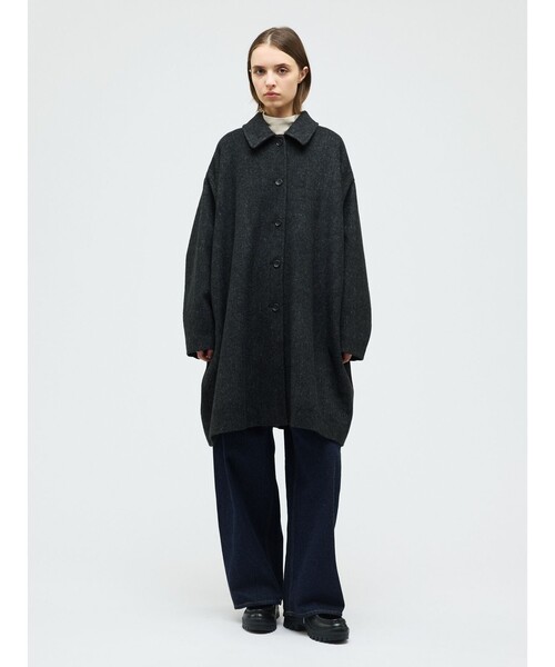 mizuiroind（ミズイロインド）の「mizuiro ind ウールブレンドワイドコート（その他アウター・レディース・ベージュ/ブラック/グレー/チャコールグレー・FREE）」の3枚目の写真