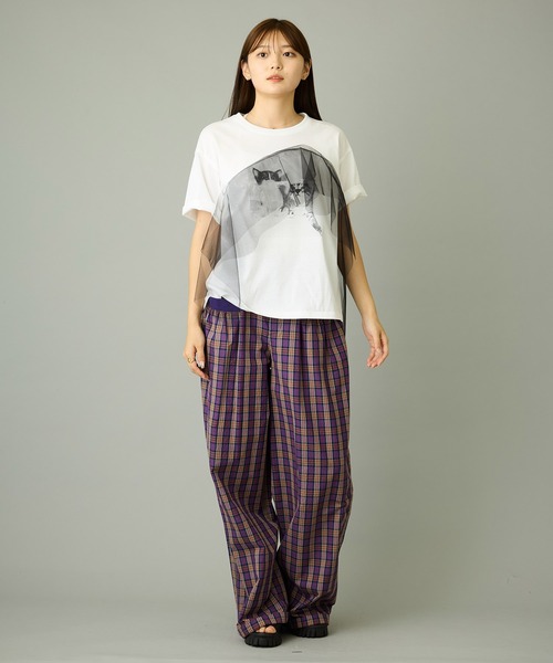 mien（ミアン）の「【mien】チュールmixキャットプリントTee（Tシャツ/カットソー・レディース・ブラック/ホワイト・38）」の20枚目の写真