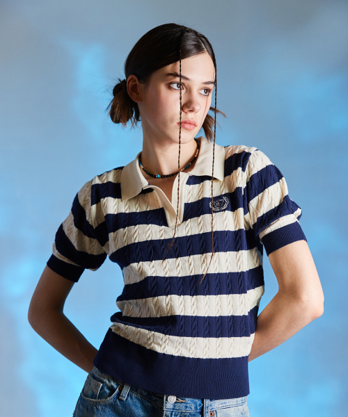 LARTIGENT(ラーティゼン)の「L10 STRIPE PUFF KNIT(NAVY)(ニット/セーター・レディース・その他・FREE)」の3枚目の写真