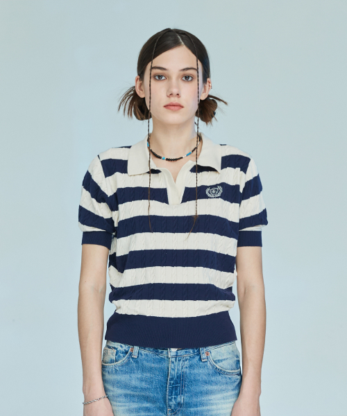 LARTIGENT(ラーティゼン)の「L10 STRIPE PUFF KNIT(NAVY)(ニット/セーター・レディース・その他・FREE)」の5枚目の写真