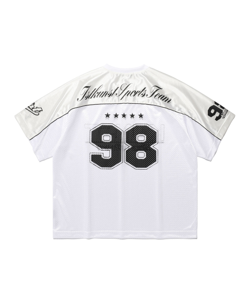 ISTKUNST(イストクンスト)の「メッシュフットボールジャージ_ホワイト(IK2FMMT541A)(Tシャツ/カットソー・メンズ・ホワイト・M/L)」の2枚目の写真