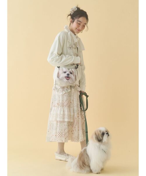 merry jenny（メリージェニー）の「モコゾウとおさんぽポシェット（ショルダーバッグ・レディース・ライトグレー・FREE）」の2枚目の写真