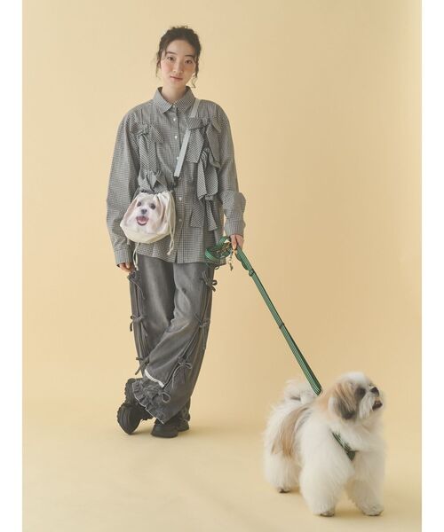 merry jenny（メリージェニー）の「モコゾウとおさんぽポシェット（ショルダーバッグ・レディース・ライトグレー・FREE）」の6枚目の写真